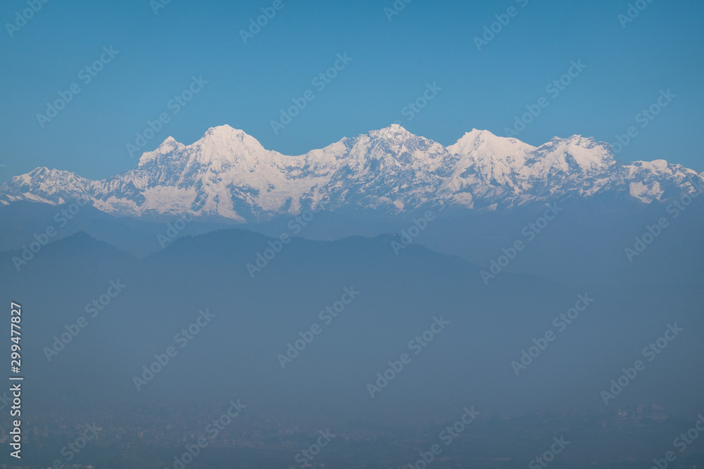 Snow Covered Himalaya Mountain Range