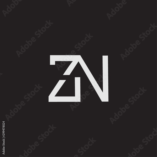 ZN initial logo Capital Letters black background