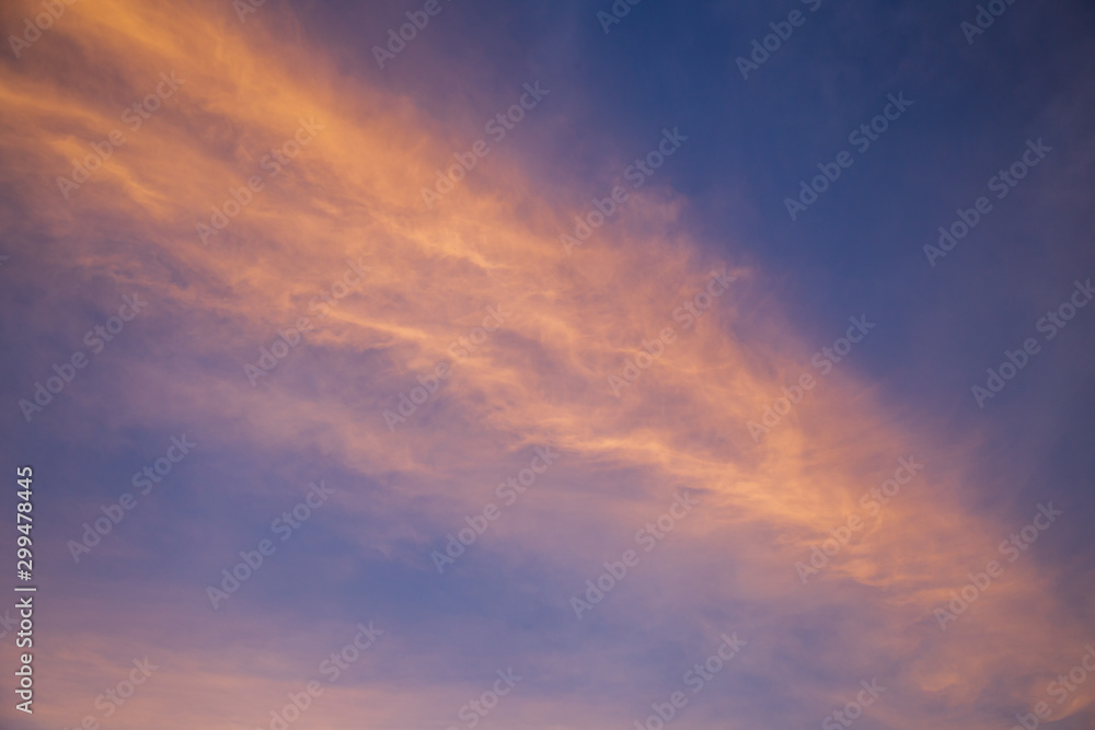 Beautiful blue sky with clouds background, Nature weather,