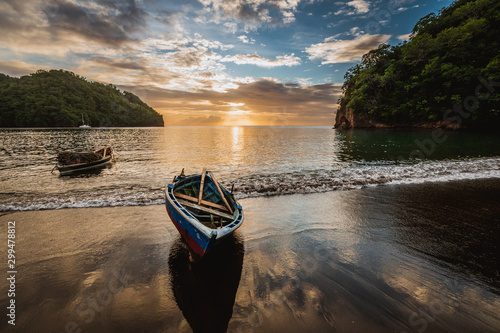 Tableau sur toile Saint Vincent and the Grenadines, Cumberland and Wallilabou River