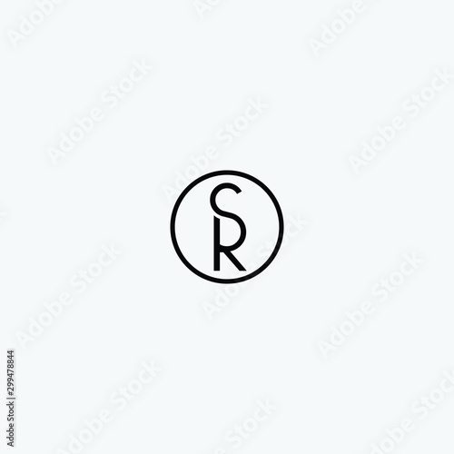 SR initials letter creative logo icon vector black color free download