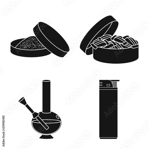 Isolated object of anti and habit logo. Collection of anti and tobacco vector icon for stock.