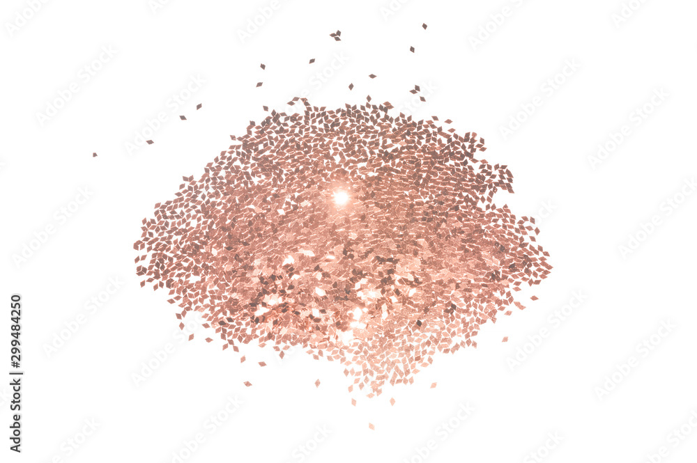 Fototapeta premium Gold glitter on white background, shiny confetti in vintage colors
