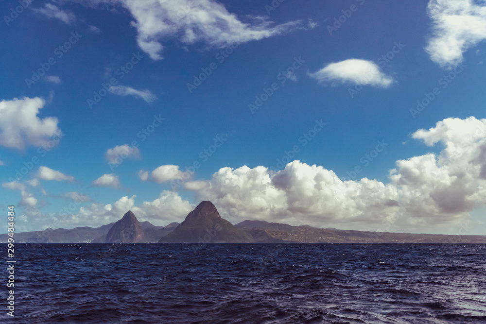 Sea View of the St Lucie pitons Sea View of the St Lucie pitons