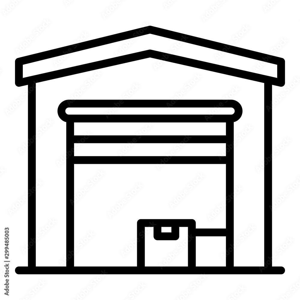 Open warehouse icon. Outline open warehouse vector icon for web design isolated on white background Open warehouse icon. Outline open warehouse vector icon for web design isolated on white background