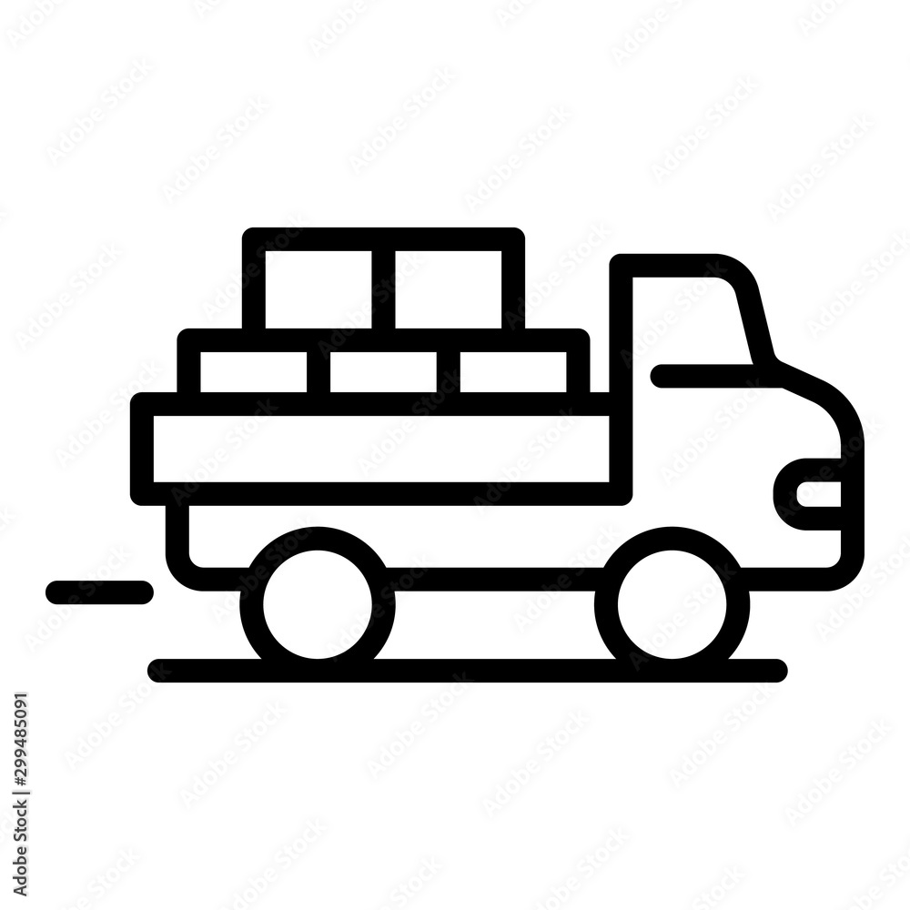 Fototapeta premium Full truck of parcel icon. Outline full truck of parcel vector icon for web design isolated on white background