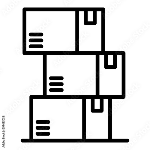 Warehouse boxes icon. Outline warehouse boxes vector icon for web design isolated on white background