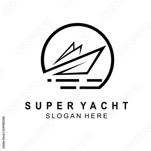 Geometric logo design concept of cruise ship companies