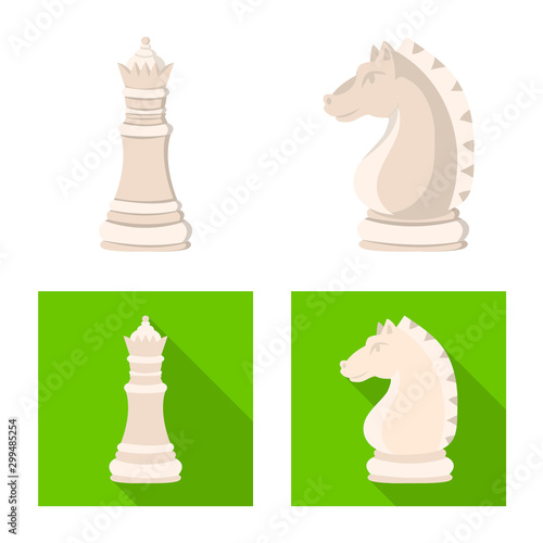 Isolated object of checkmate and thin symbol. Set of checkmate and target stock vector illustration.
