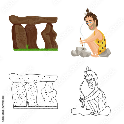 Vector illustration of evolution and prehistory symbol. Collection of evolution and development stock vector illustration.