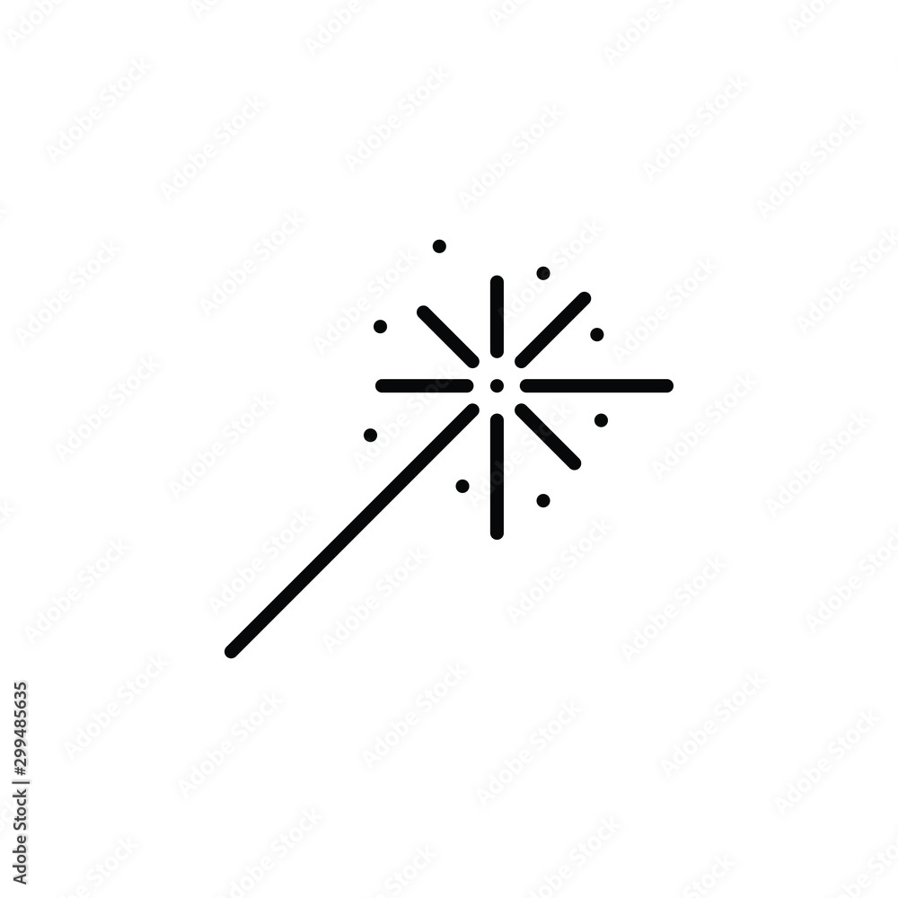 Spakle salute line thin icon on white background. Vector illustration eps10. Spakle salute line thin icon on white background. Vector illustration eps10.