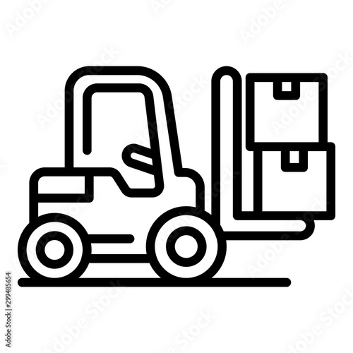 Forklift icon. Outline forklift vector icon for web design isolated on white background