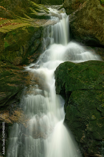 Maly Falls in super green forest surroundings  Czech Republic