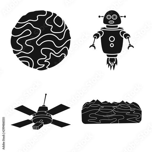 Isolated object of colonization and sky symbol. Set of colonization and galaxy vector icon for stock.