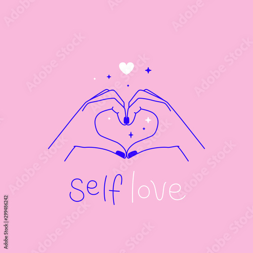 Heart made with hands - self love concept