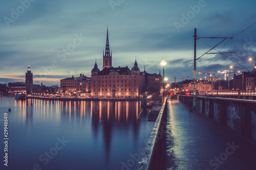 Stockholm à la tombée de la nuit