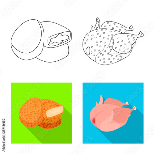 Vector design of product and poultry symbol. Set of product and agriculture stock symbol for web.