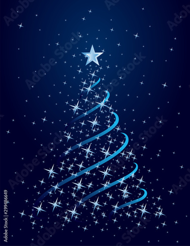 A greeting card with New year tree.