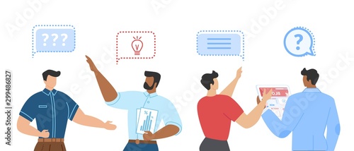Multiracial Male Freelancers Characters Team Set