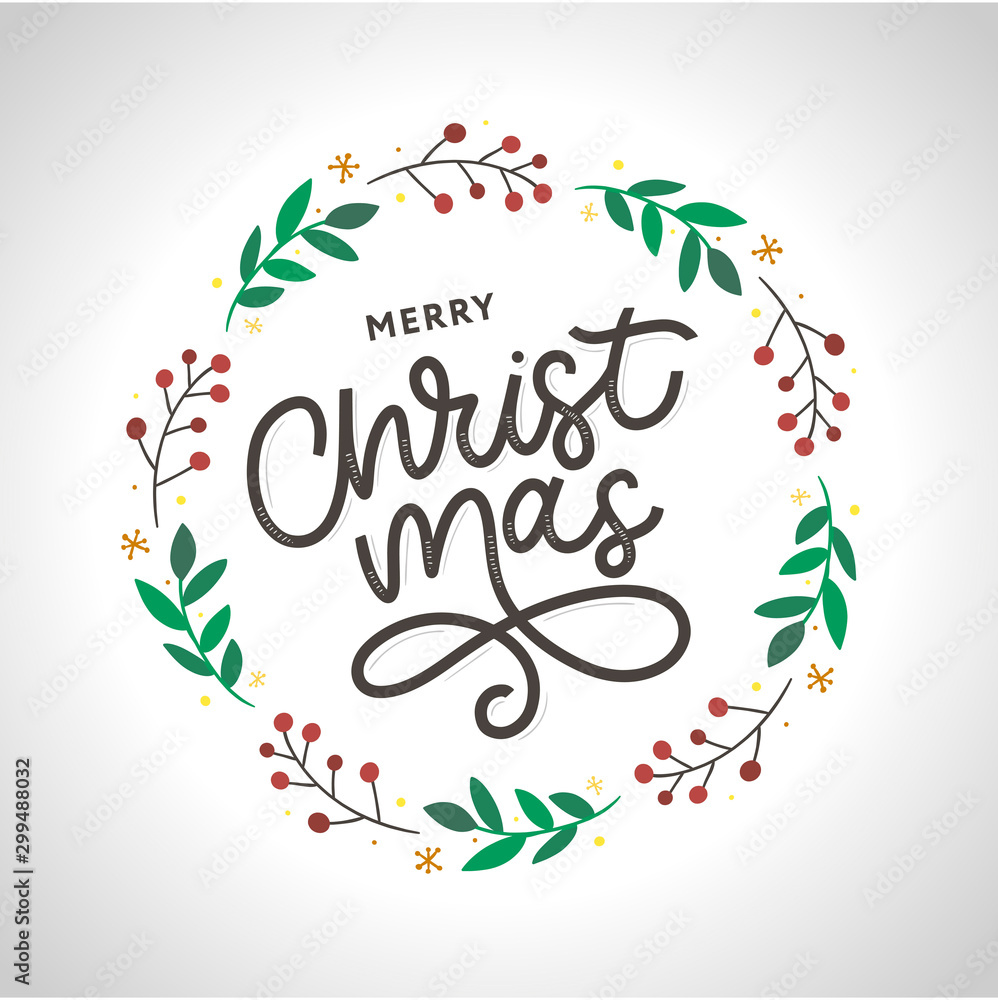 Obraz premium Merry Christmas gold glittering lettering design. Vector illustration EPS 10