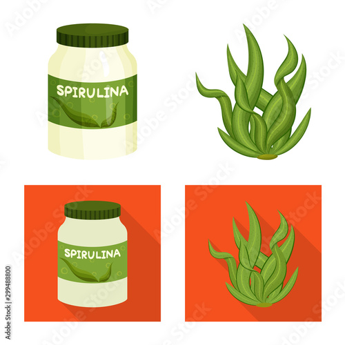 Vector design of protein and sea logo. Set of protein and natural vector icon for stock.