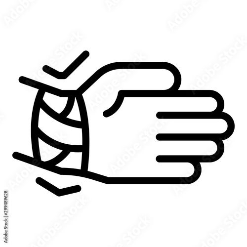 Wrist plaster icon. Outline wrist plaster vector icon for web design isolated on white background