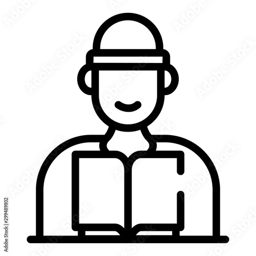 Homeless man icon. Outline homeless man vector icon for web design isolated on white background