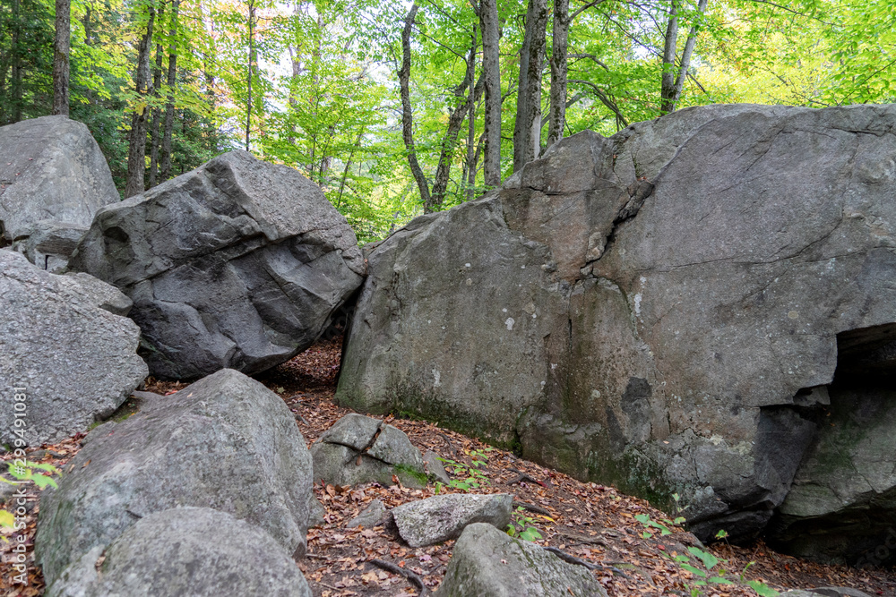 Big stones in the Arrowhead Park in East Canada. Ontario