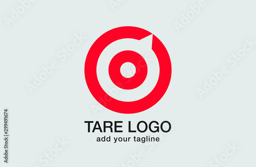 Target logo. Red aim, arrow, compass, speech bubble, Idea concept, perfect hit, winner, target goal icon. Success abstract logo. Corporate identity set. Poster design in horizontal and vertical.