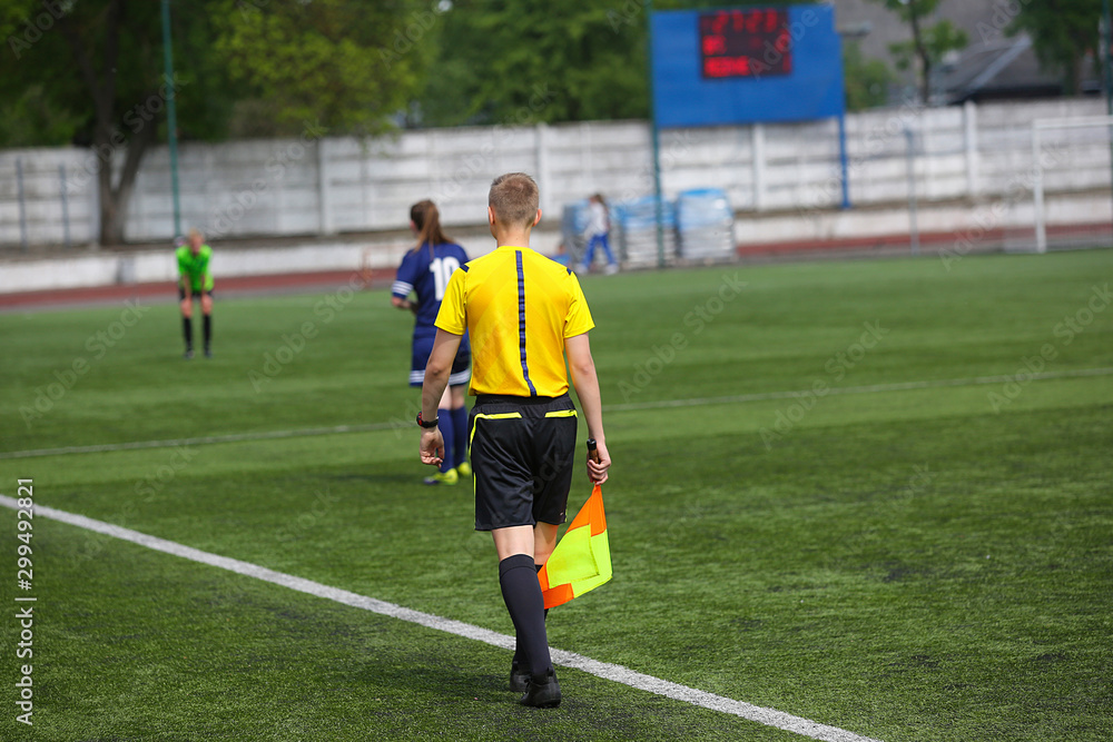 Assistant referee soccer match Assistant referee soccer match