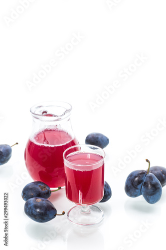 Wallpaper Mural sweet compote of autumn blue plums isolated on white Torontodigital.ca