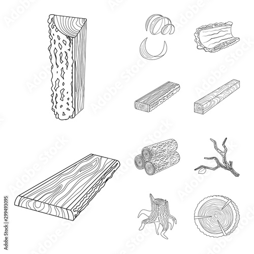 Isolated object of signboard and wood sign. Set of signboard and wooden stock symbol for web.