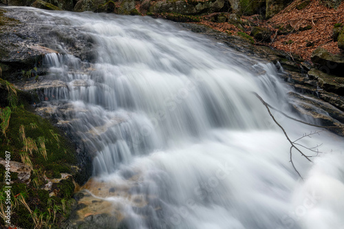 Jeleni Falls in super green forest surroundings  Czech Republic
