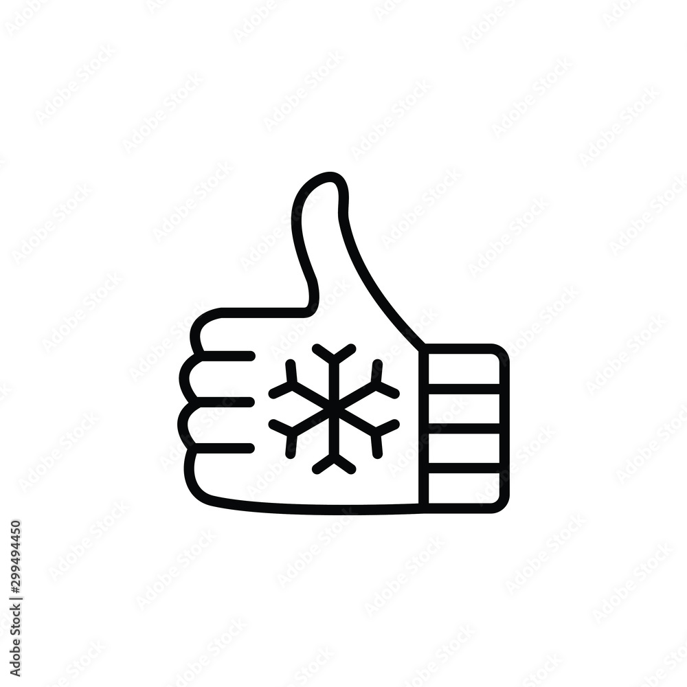 Mitten line thin icon on white background. Vector illustration eps10. Mitten line thin icon on white background. Vector illustration eps10.