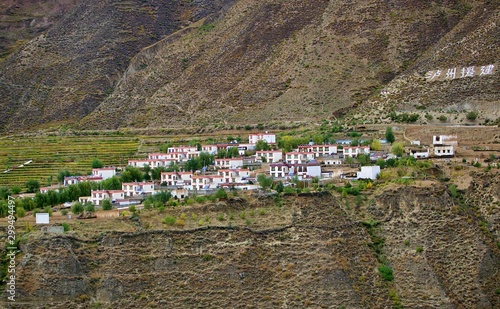 Landscape of a village  settle on the valley of mountain
