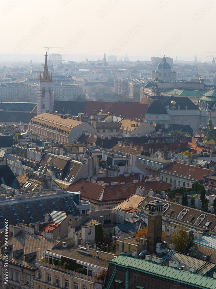 October 19, 2018. View of the city of Vienna from the observation deck.   Austria