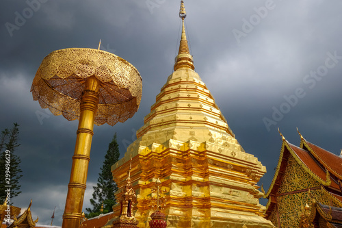 Wat Doi Suthep golden stupa, Chiang Mai, Thailand