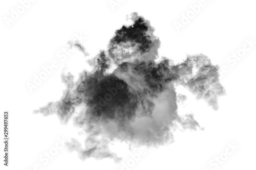 Cloud Isolated on white background Smoke Textured Abstract black