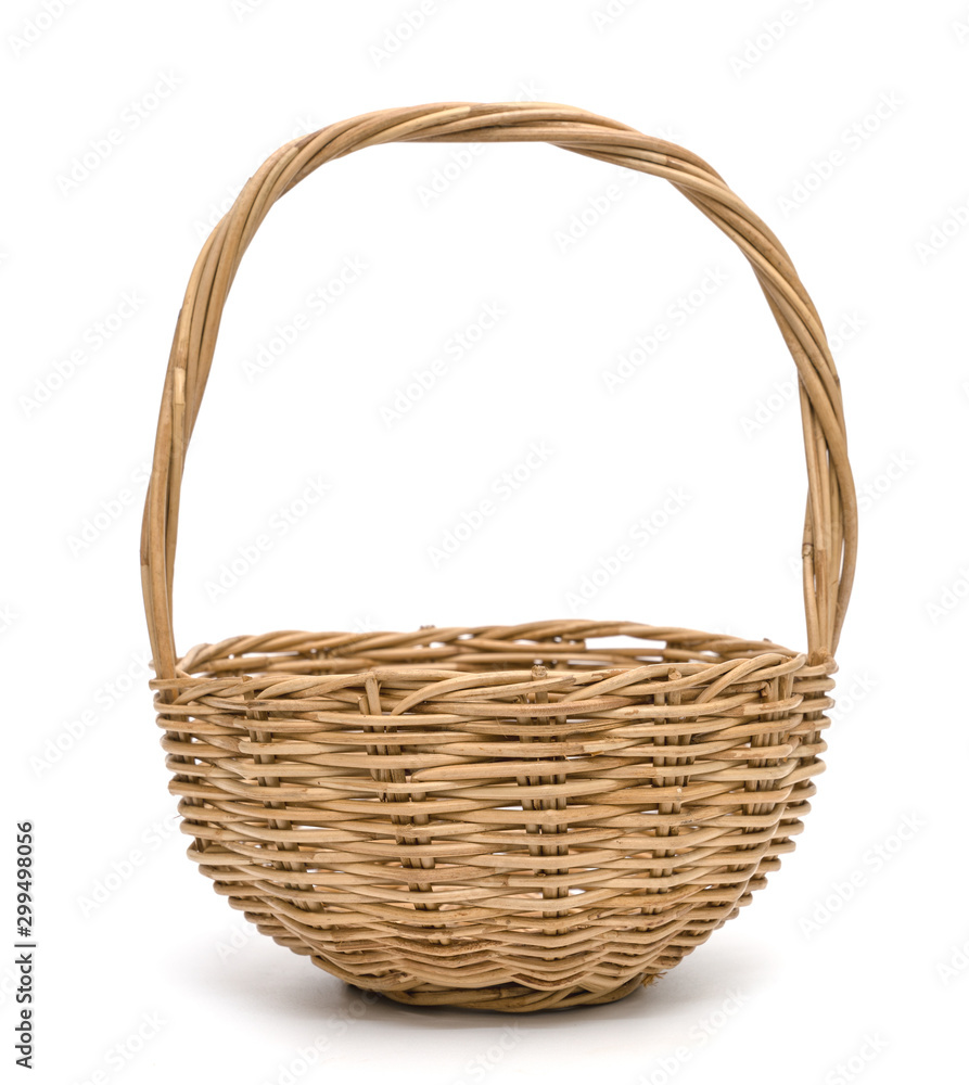 wicker basket isolated on a white background
