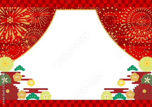 正月和花花火富士山背景stock Vector Adobe Stock 正月和花花火富士山背景stock Vector Adobe Stock