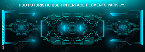 Futuristic virtual graphic touch user interface, HUD interface elements. HUD dashboard display