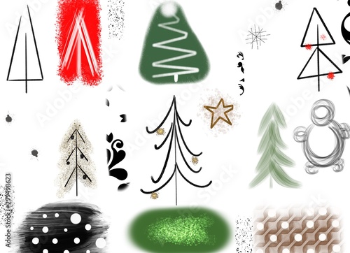 set of christmas ideas in Scandinavian style 