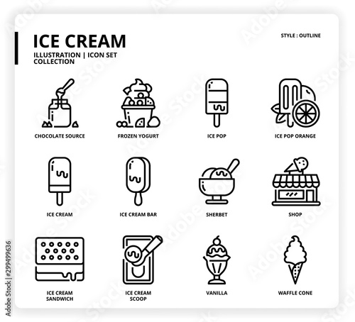 Ice cream icon set
