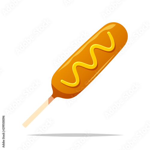 Corn dog vector isolated illustration