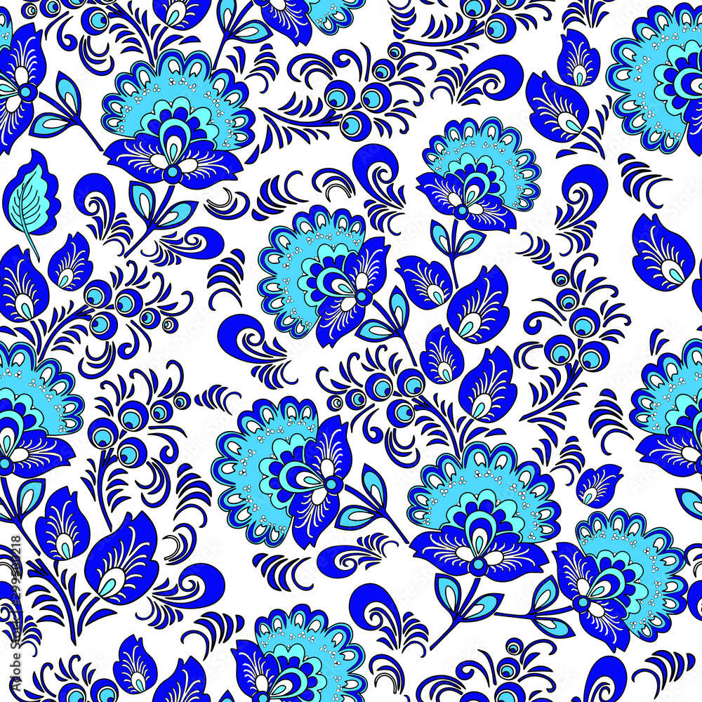 Seamless pattern. Vector bright illustration. Exquisite swirl decor for wallpapers and tiles. Seamless pattern. Vector bright illustration. Exquisite swirl decor for wallpapers and tiles.