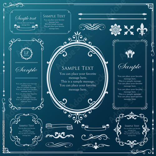 Print Beautiful decorative material with a sense of quality. Decoration. greeting card. Premium decoration. Ticket design. Antique ruled lines. High-quality box border. Design template. 