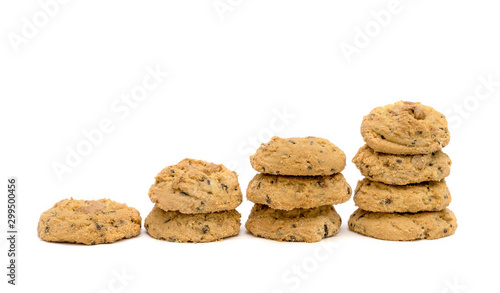 butter cookies with cashew nuts isolated on white background
