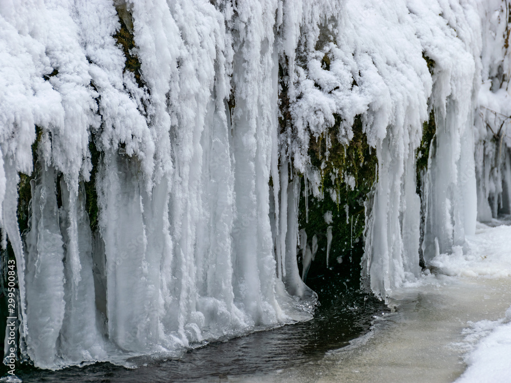abstract picture with running water, snow, rocks and ice formations, suitable for winter background abstract picture with running water, snow, rocks and ice formations, suitable for winter background