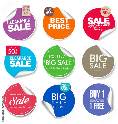 Collection of super sale and price badge and labels 