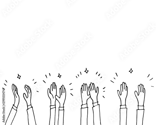 doodle design element, applause doodle vector illustration ,hand drawn applause doodle. cartoon clapping ovation.